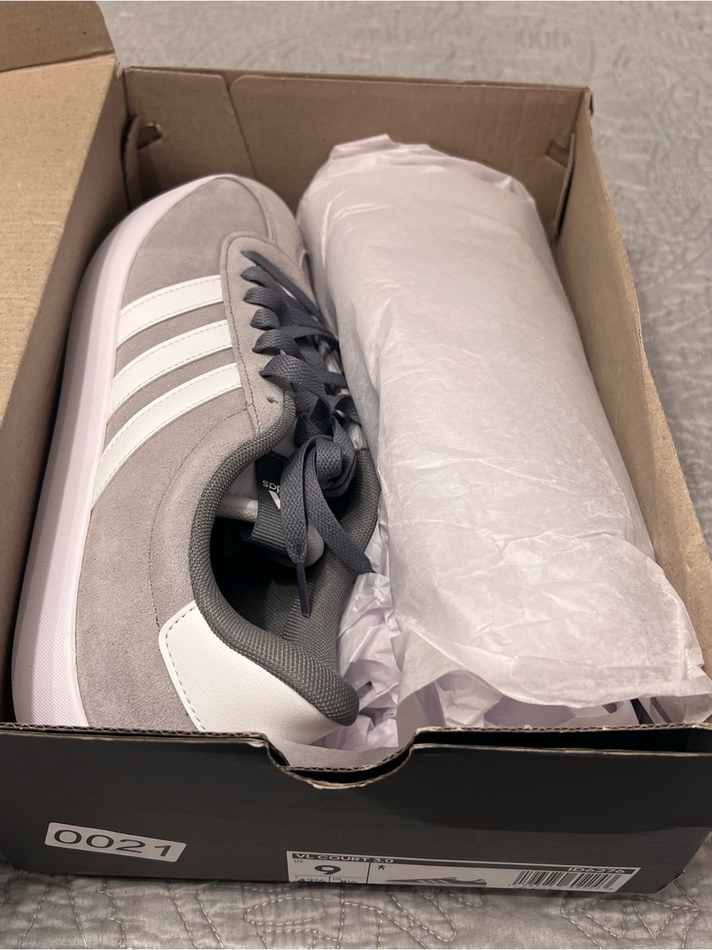 adidas Men's Gray Suede Low-Top Sneakers with White Stripes